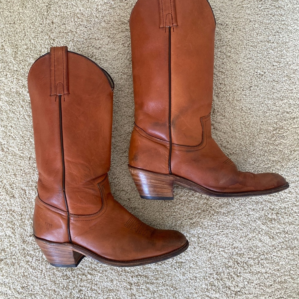 Frye Brown Leather Heeled Boots